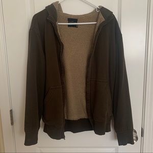 Brown Jacket Zip Up Faded Glory